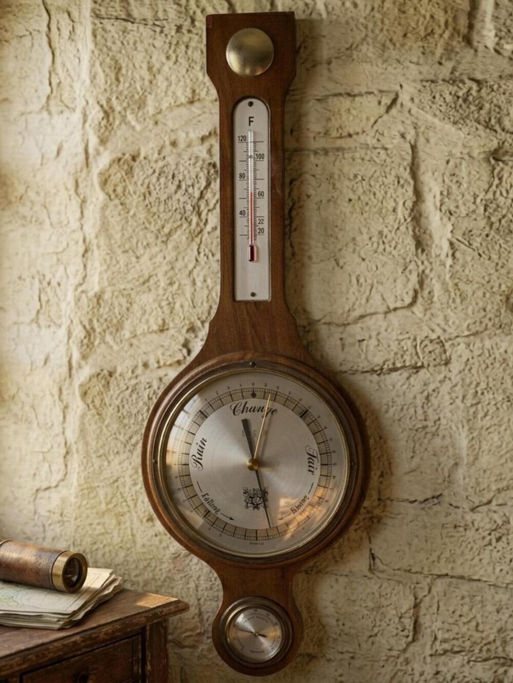 Vintage Barometer Thermometer Hygrometer Wall Weather West Germany Traditions